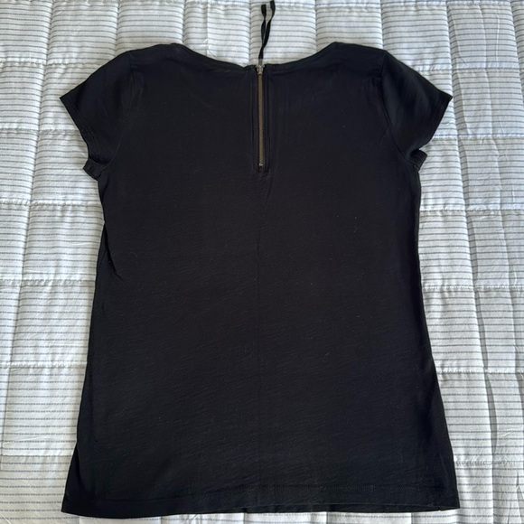🐞Loft black cotton tee with zipper closure on back. Size XS. - Picture 3 of 8